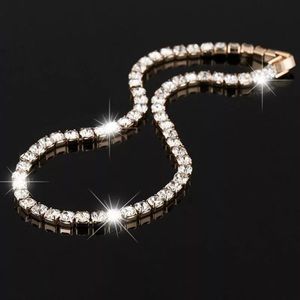 3-5mm Silver Full Drill Fine Tennis Bracelet